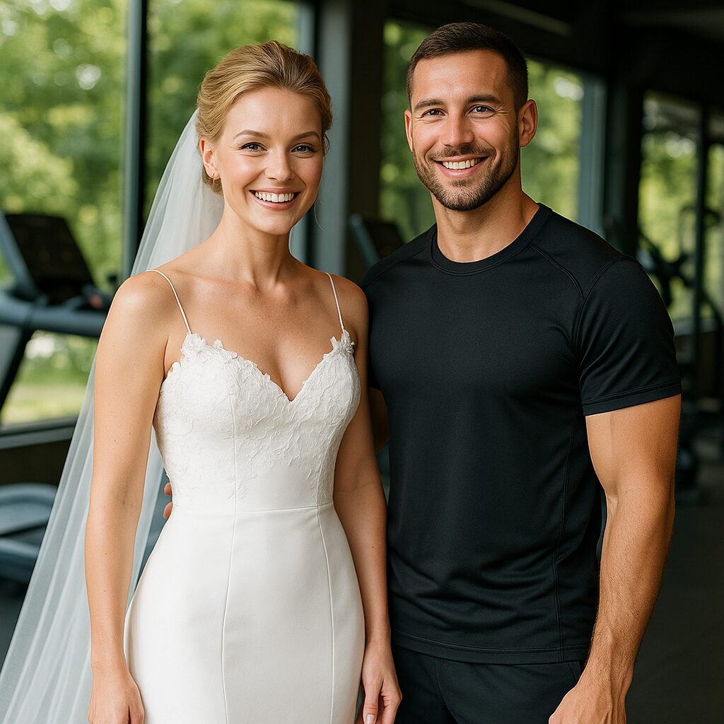 Blonde bride in wedding dress representing 3 month bridal diet success