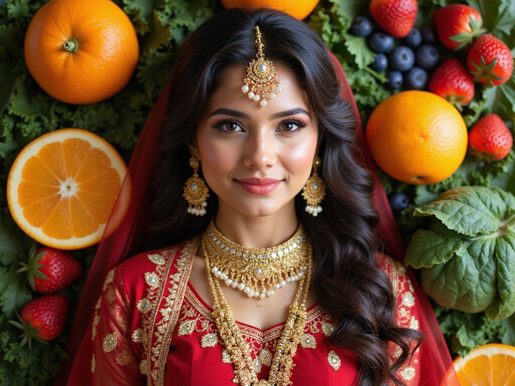 Indian bride glowing skin due to bridal diet plan